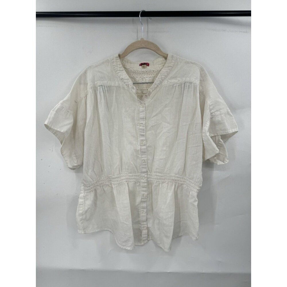 Free People Cream Blouse beachy boho